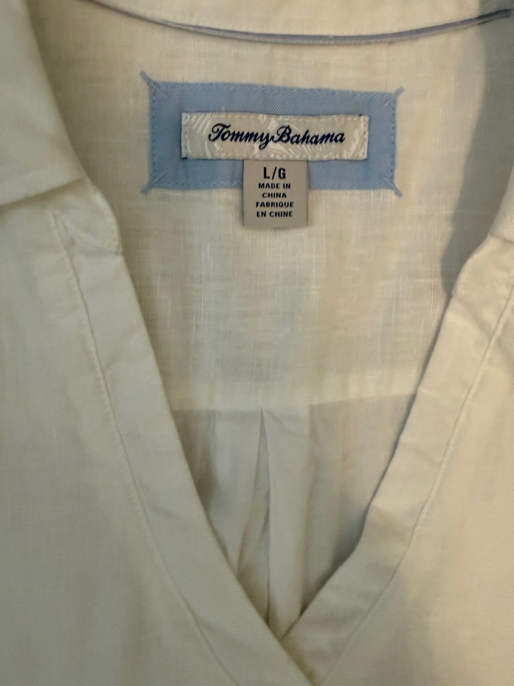 Tommy Bahama Two Palms White Linen V-Neck Lined Dress Pockets Large Excellent - Picture 7 of 8